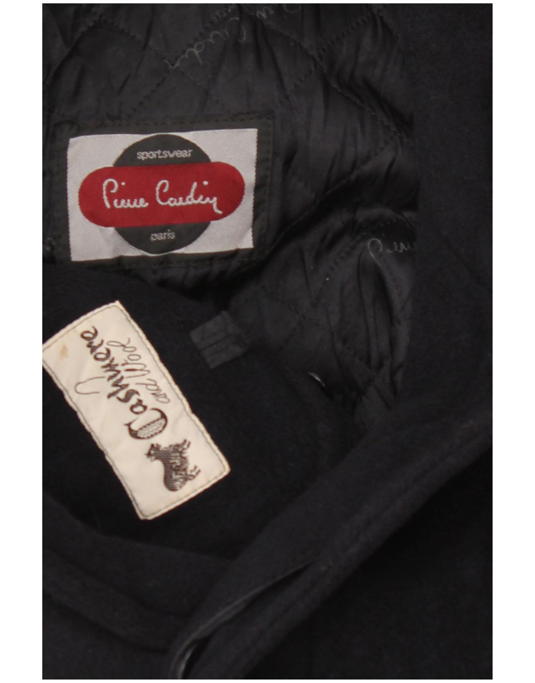 PIERRE CARDIN Cappotto da uomo UK 40 Large Blu Navy Cashmere