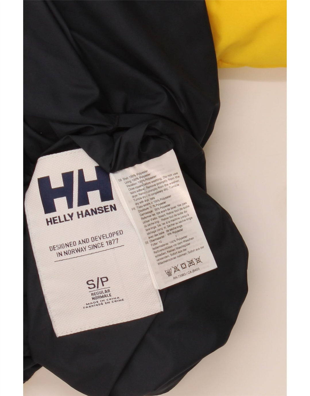 Giacca imbottita oversize reversibile da donna Helly Hansen UK 10 piccola gialla