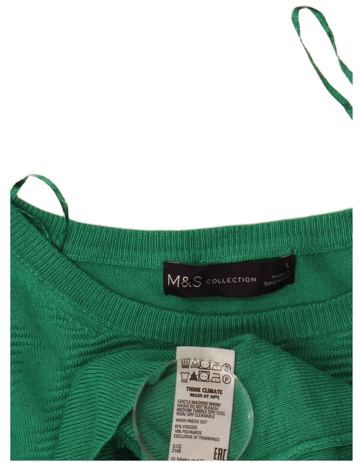 Maglione da donna Marks & Spencer corto con scollo a barca UK 14 grande verde