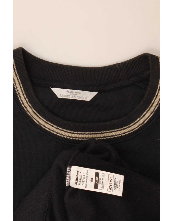 Marks & Spencer Uomo St. Michael Felpa Maglione Grande Blu Navy Cotone