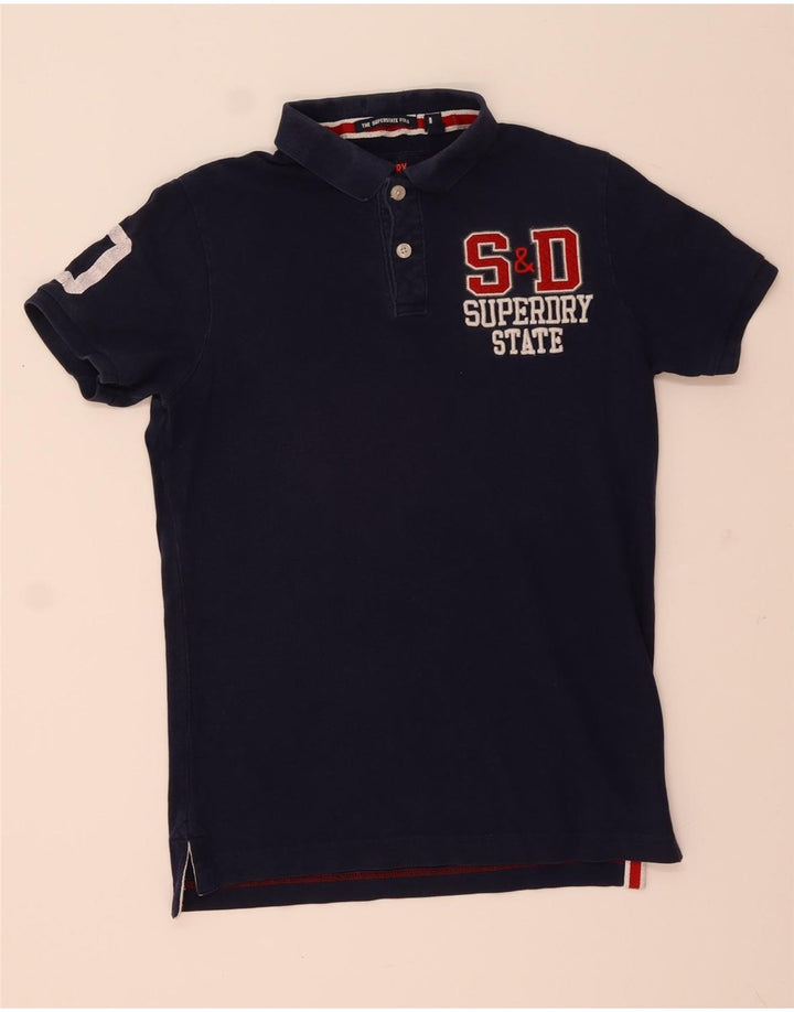 Polo grafica da uomo Superdry grande in cotone blu navy