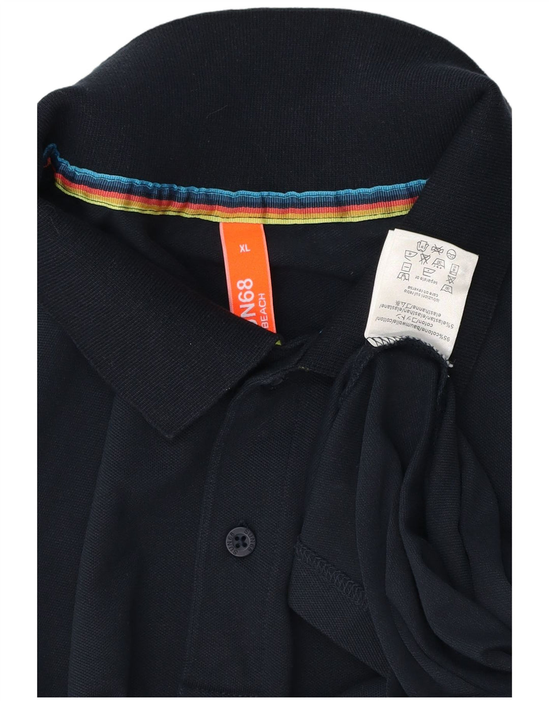 Polo da uomo Sun68 XL in cotone blu navy