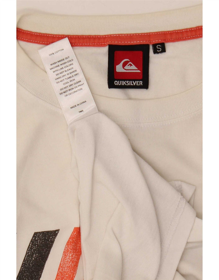 T-shirt grafica da uomo Quiksilver Top piccola in cotone bianco