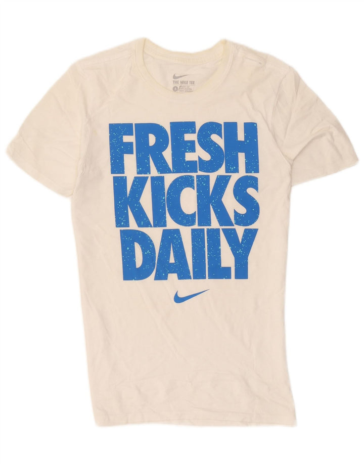T-shirt grafica Nike da uomo con taglio atletico, piccola, bianca