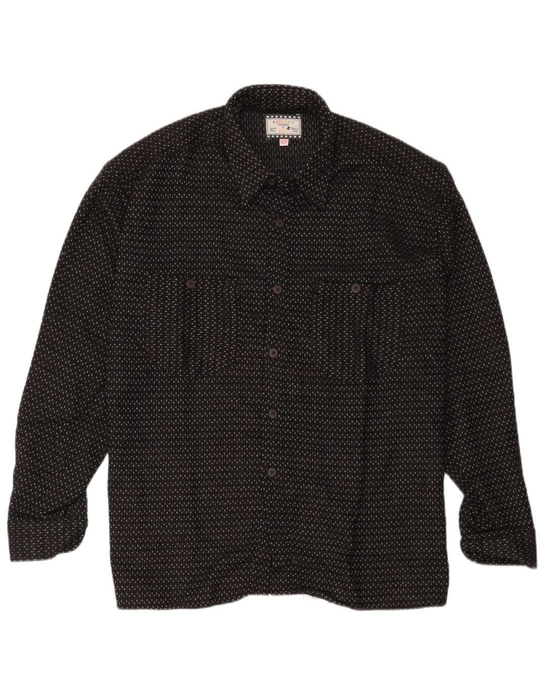Camicia Azzurra da uomo in flanella XL poliestere maculato nero