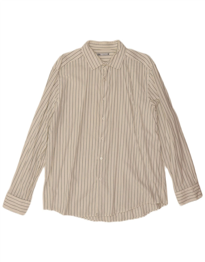 Camicia Zara da uomo XL a righe bianche
