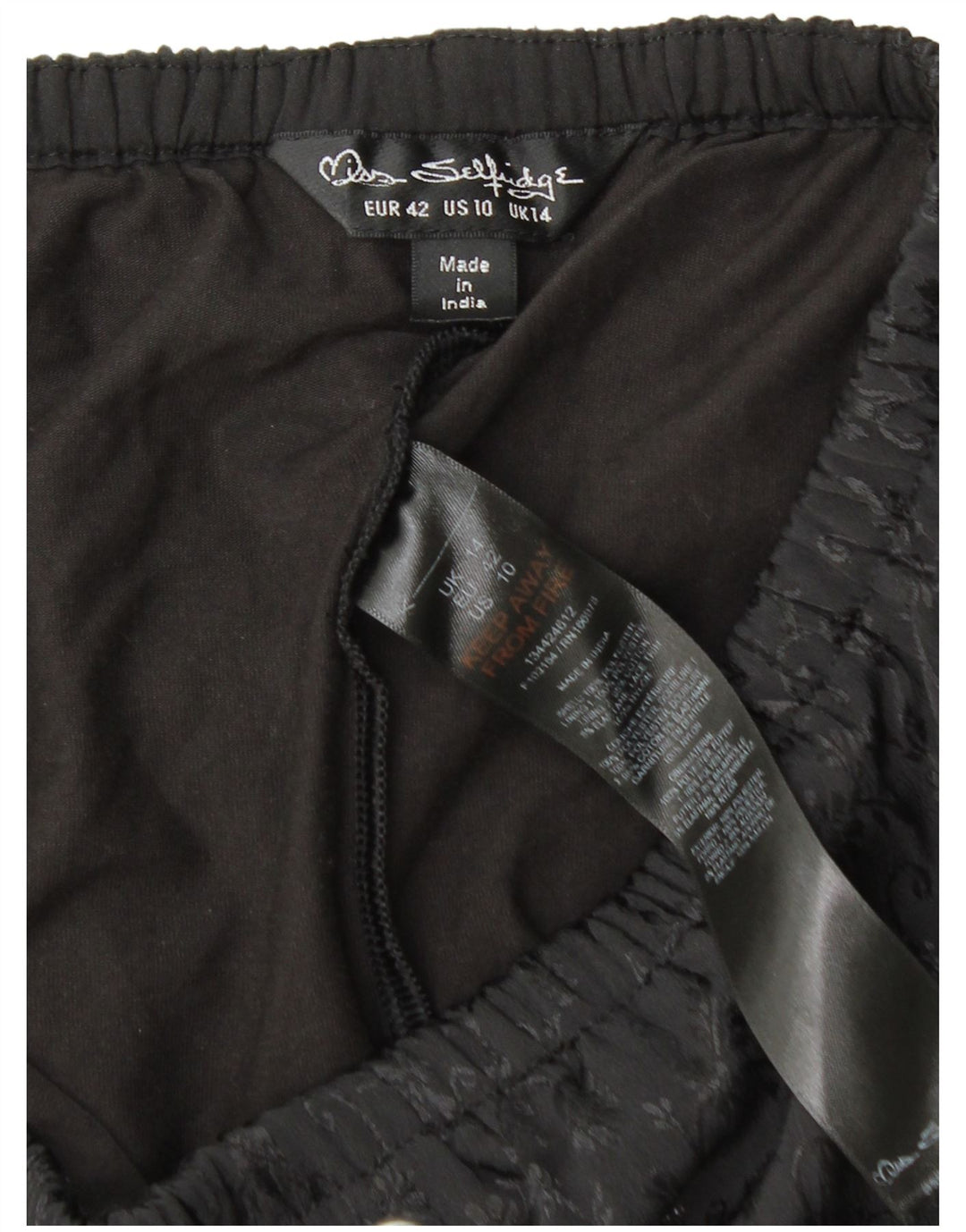 Miss Selfridge Gonna da donna UK 14 Grande poliestere floreale nero