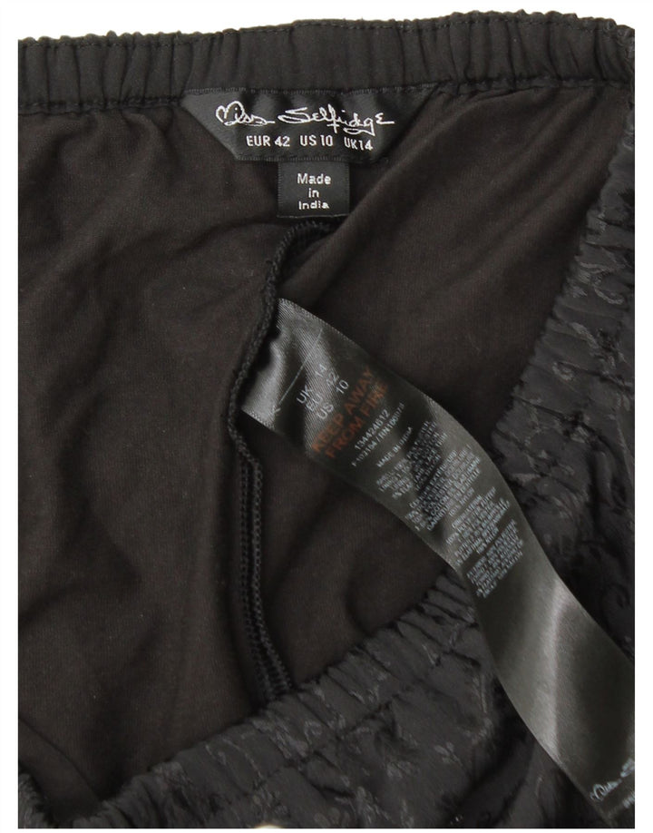 Miss Selfridge Gonna da donna UK 14 Grande poliestere floreale nero