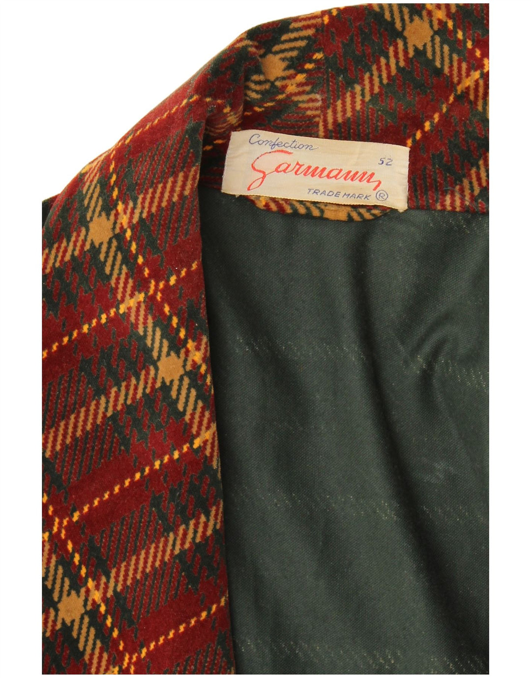 Giacca blazer vintage da donna IT 52 2XL a quadri bordeaux