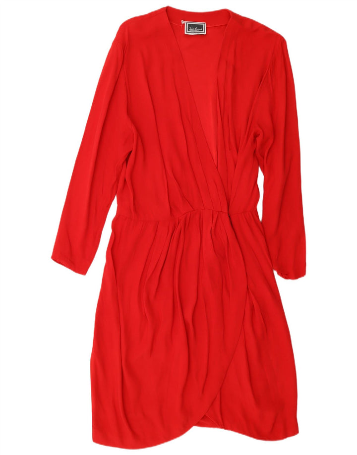Abito a portafoglio da donna a maniche lunghe Luisa Spagnoli IT 46 Large Rosso Acetato