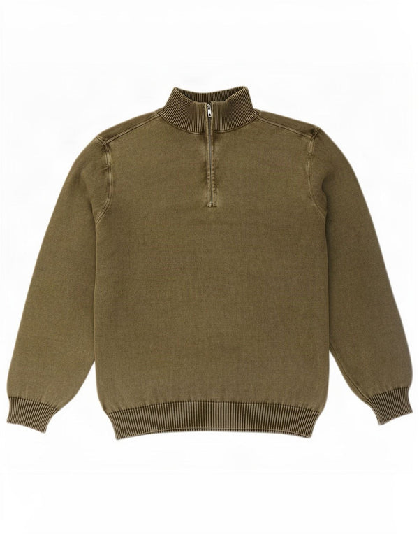 Maglione da uomo con collo con zip Marlboro Classics 2XL cotone kaki