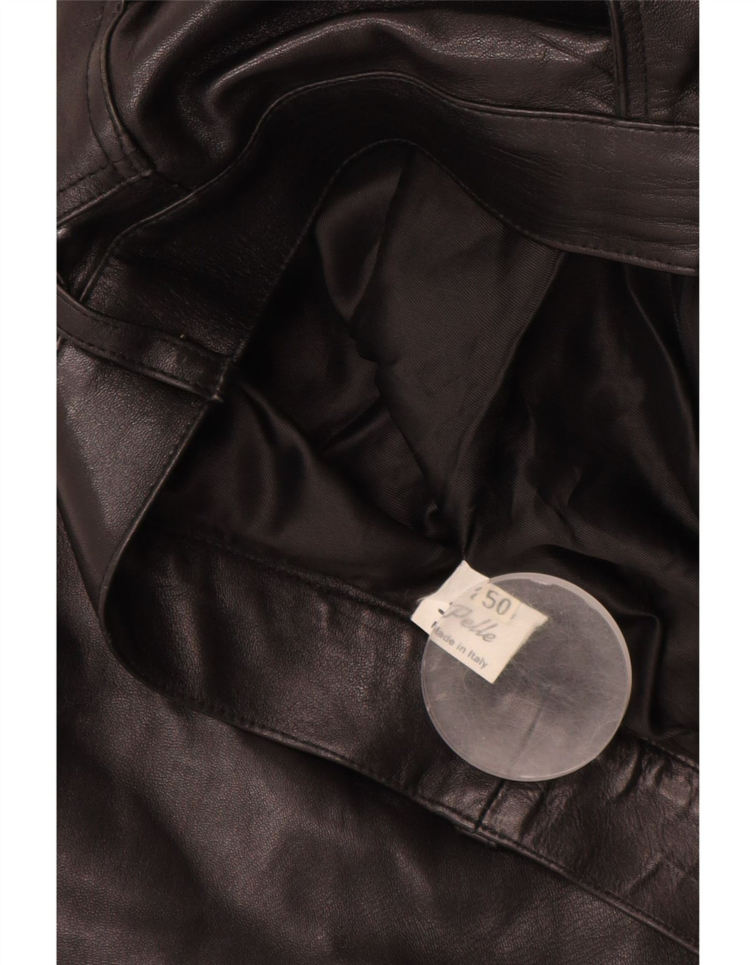 Pantaloni dritti in pelle da uomo VINTAGE IT 50 Large W32 L30 Pelle nera