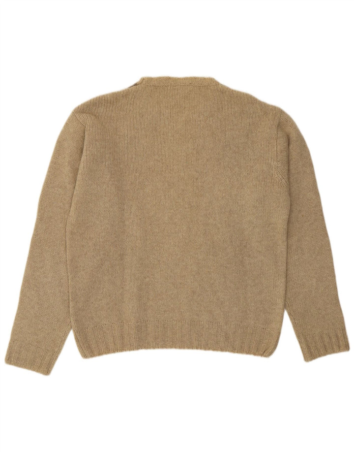 Maglione girocollo da uomo Henry Cottons beige medio a rombi/diamante