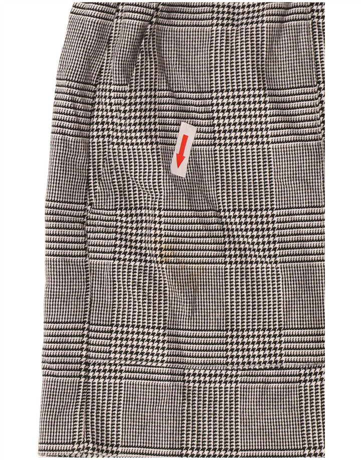 Pantaloncini chino a vita alta da donna Zara grandi W30 poliestere pied de poule grigio