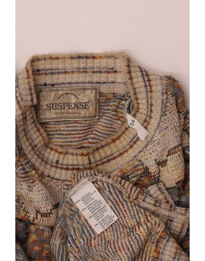 Maglione maglione girocollo da uomo con motivo astratto Suspense IT 54 XL Grigio