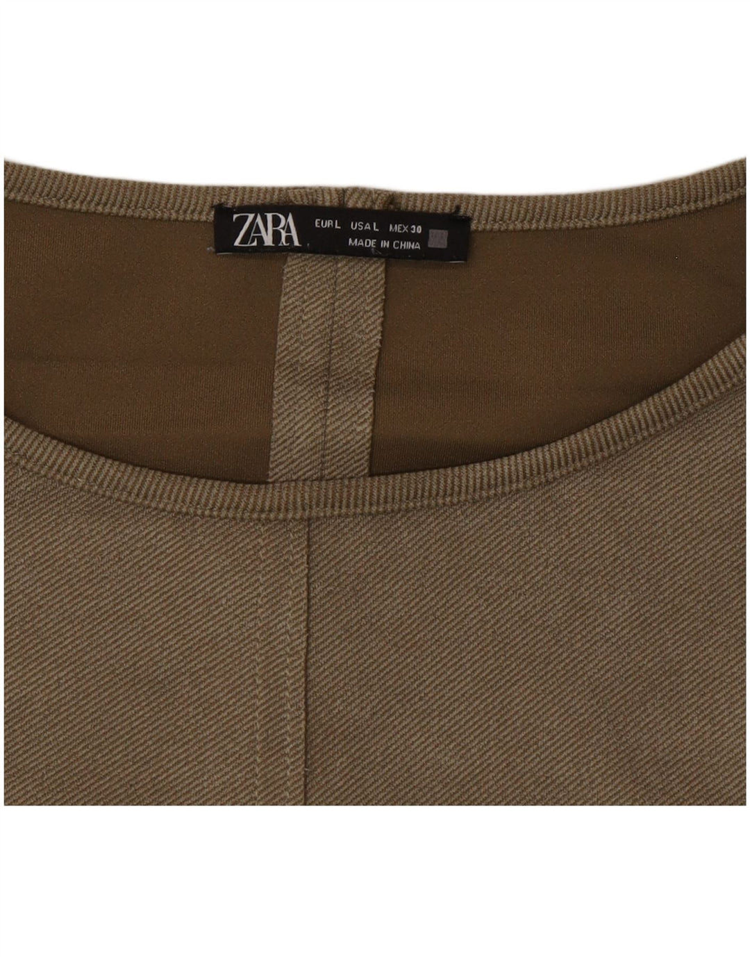 Abito a trapezio da donna Zara UK 16 grande color kaki