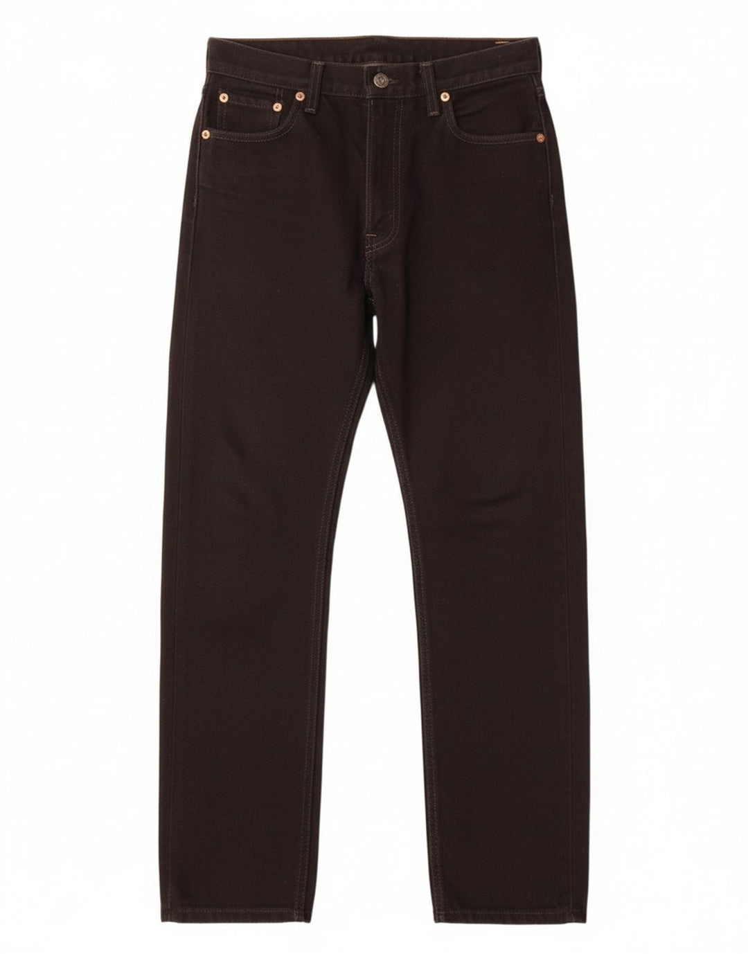 LEVI'S Womens 505 High Waist Straight Jeans W28 L32 Black Cotton