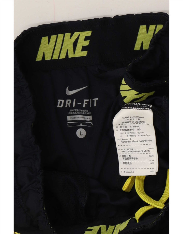 Pantaloncini sportivi Nike Dri Fit da uomo, grandi, in poliestere color block blu navy