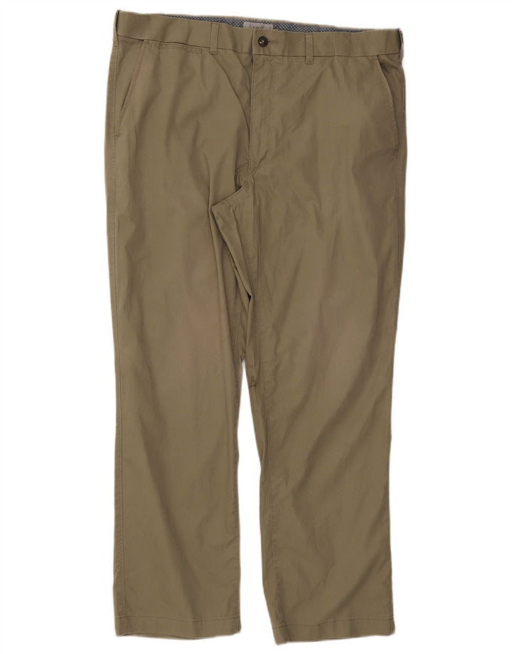 Pantaloni chino regolari dritti da uomo Marks & Spencer W38 L29 cotone kaki