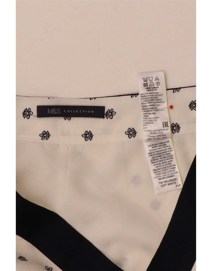 Gonna asimmetrica da donna Marks & Spencer UK 12 media W30 bianca floreale