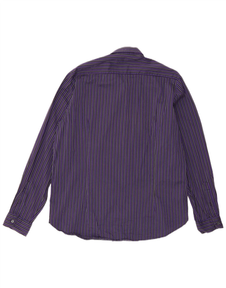 Camicia da uomo Ted Baker taglia 6 2XL cotone a righe viola
