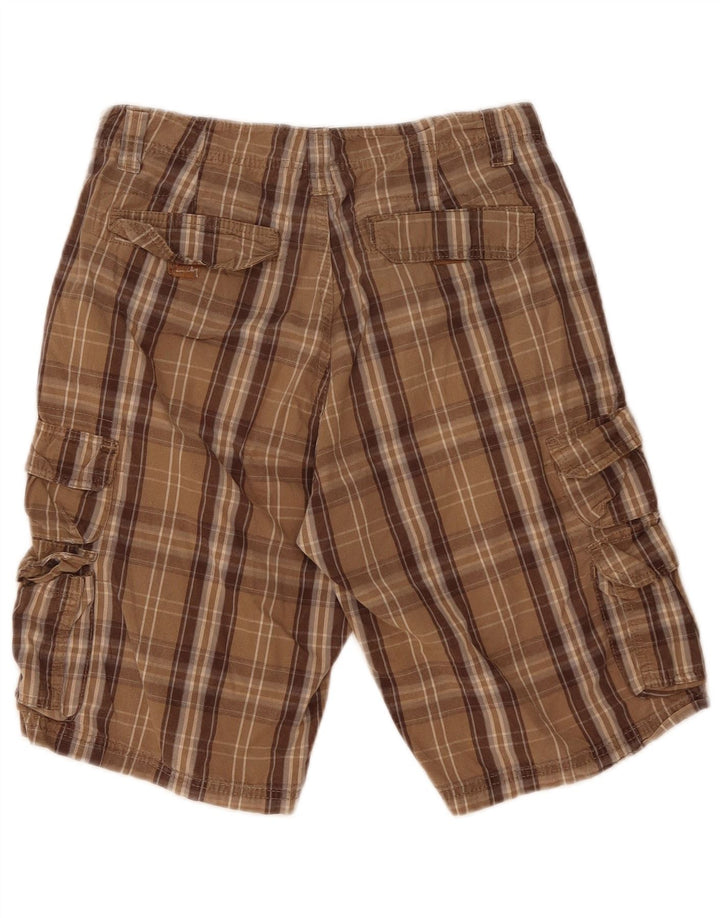 Pantaloncini cargo da uomo Lee W30 in cotone scozzese marrone medio