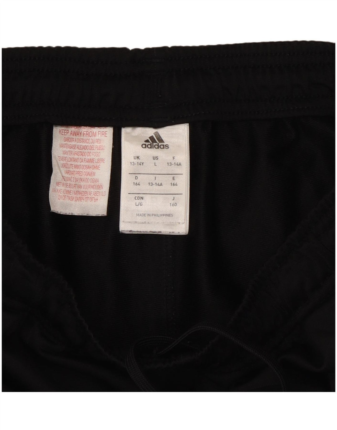 Pantaloni della tuta da ragazzo Adidas 13-14 anni in poliestere nero