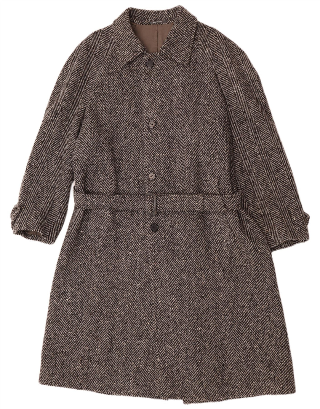 Cappotto Uomo Lebole IT 48 Lana Spinata Grigio Medio