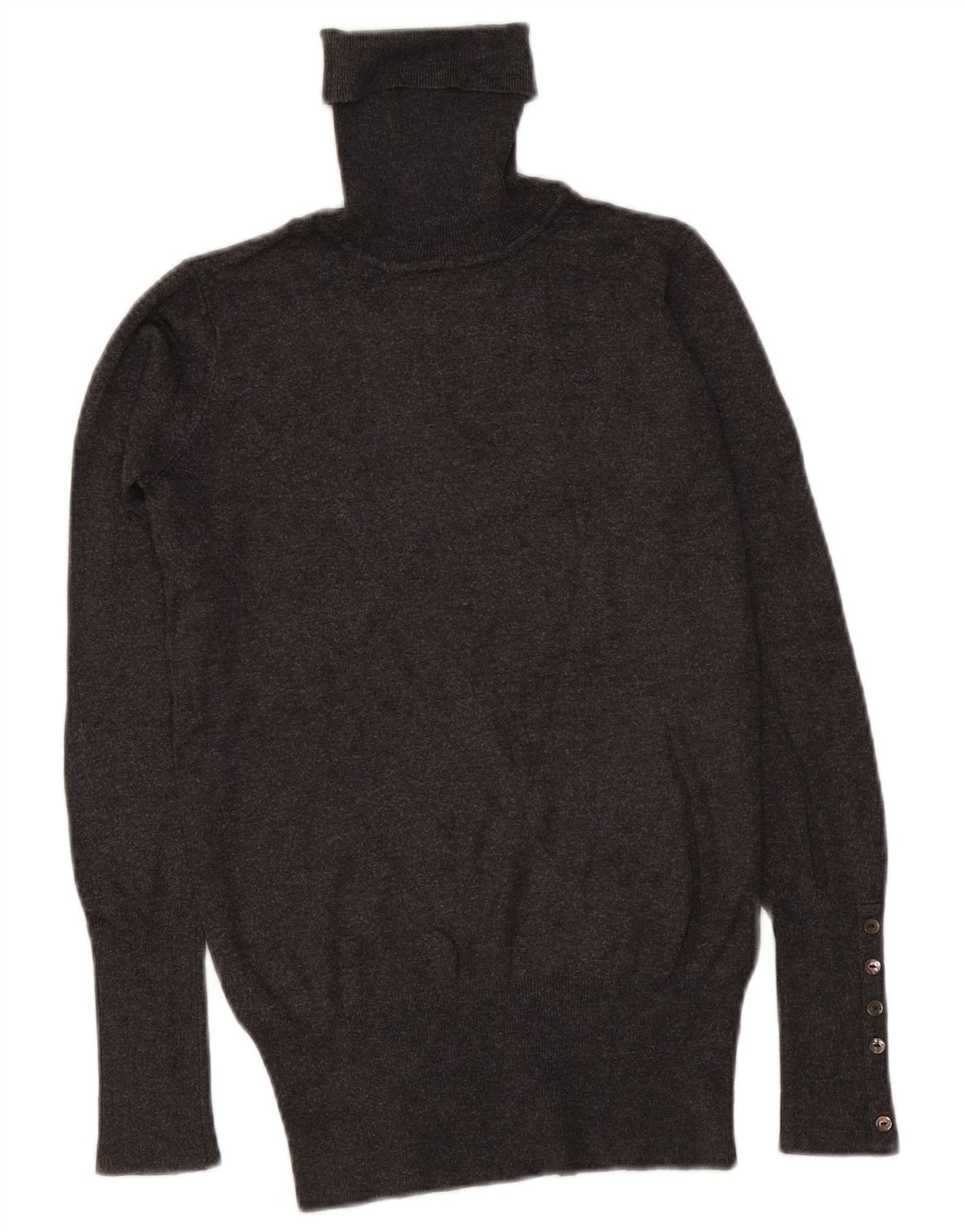 Maglione maglione collo alto da donna Zara UK 10 piccolo rayon grigio