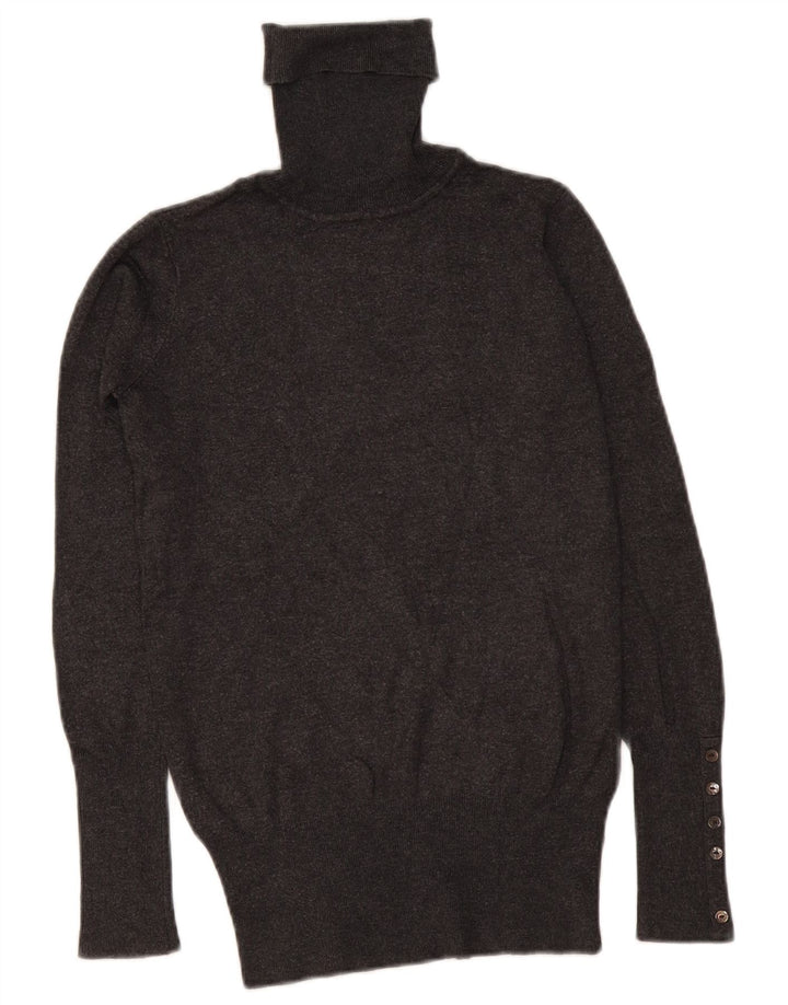 Maglione maglione collo alto da donna Zara UK 10 piccolo rayon grigio