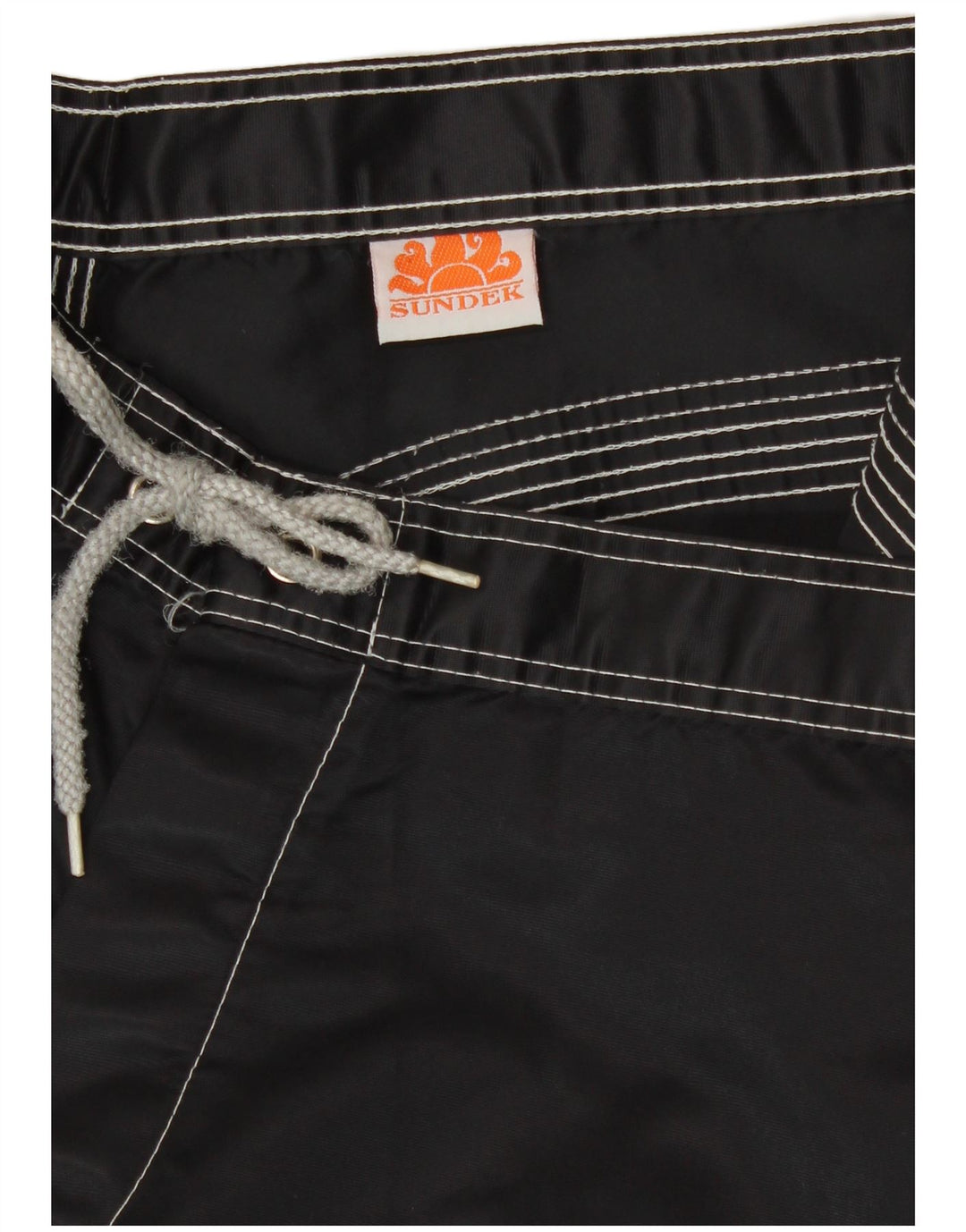 Pantaloncini da bagno da uomo Sundek, spiaggia a righe nere medie