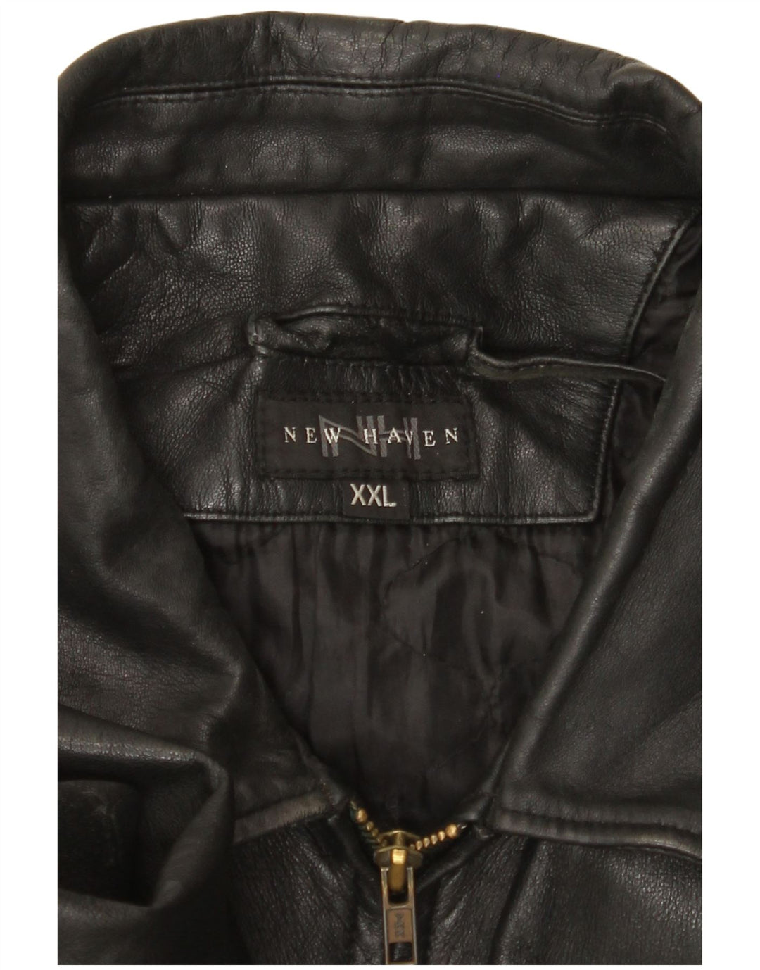 Giacca in pelle da uomo VINTAGE UK 44 2XL Nera