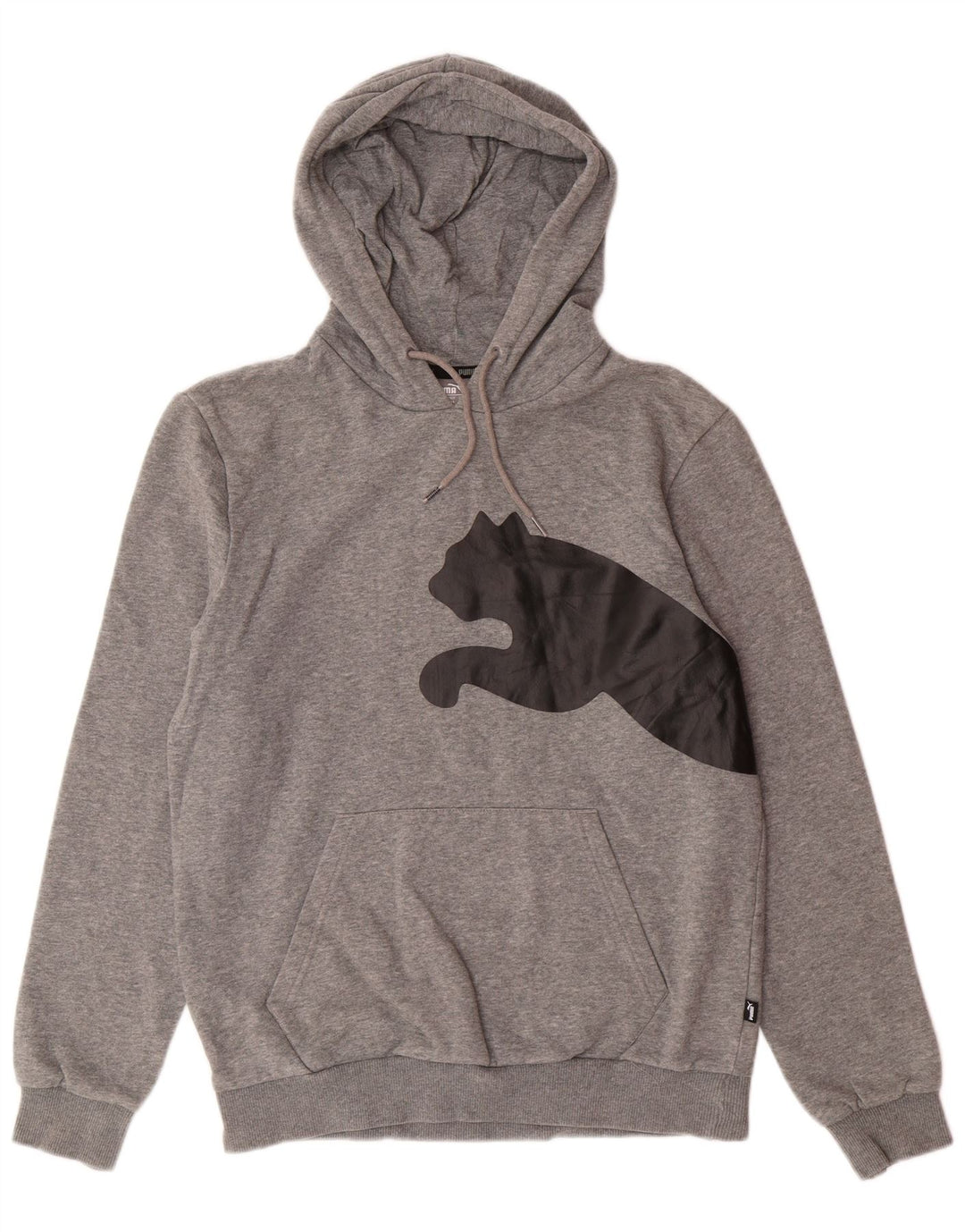 Felpa con cappuccio grafica PUMA da uomo piccola in cotone grigio