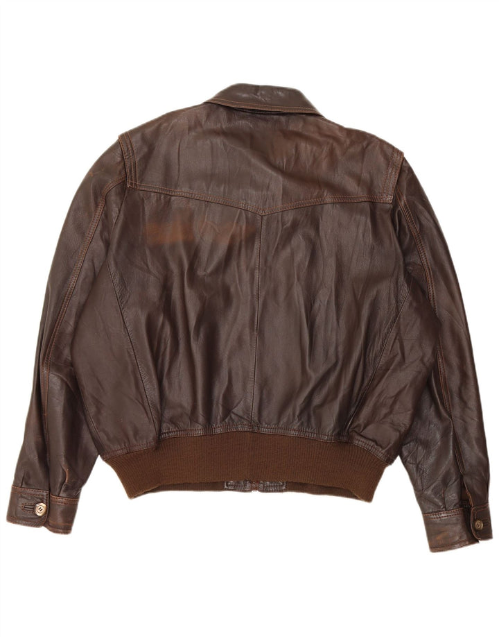 Giacca in pelle vintage da uomo UK 42 XL in pelle marrone