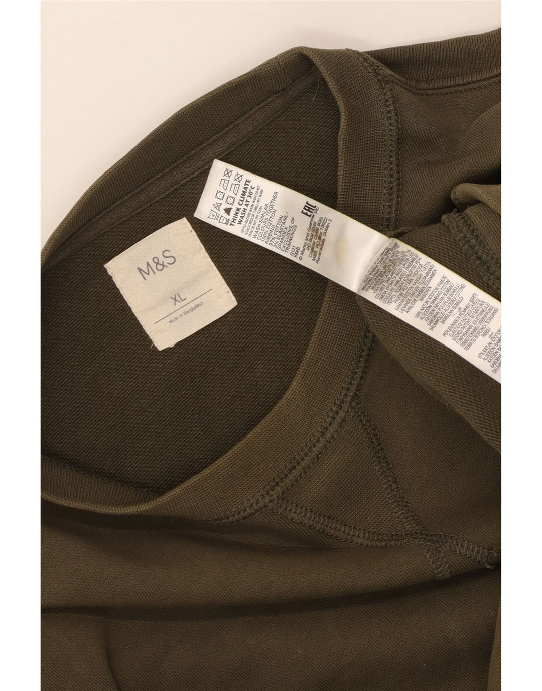 MARKS & SPENCER Felpa da uomo Maglione XL Cotone kaki