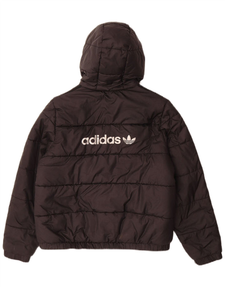Giacca imbottita con cappuccio con grafica Adidas da ragazzo 14-15 anni in poliestere nero