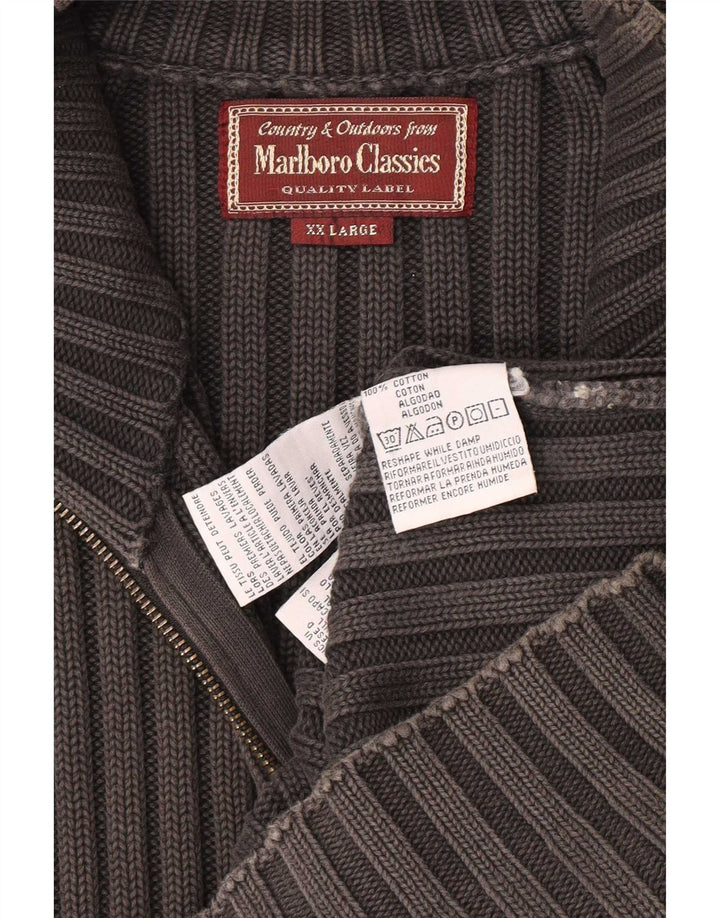 Maglione cardigan da uomo Marlboro Classics 2XL cotone grigio