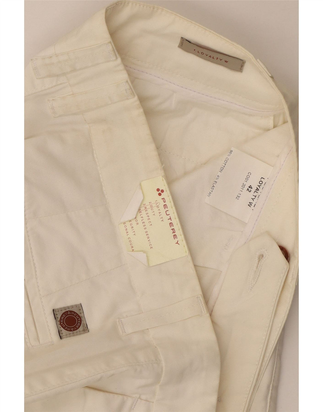 Pantaloncini chino da donna PEUTEREY IT 42 medi W32 cotone bianco
