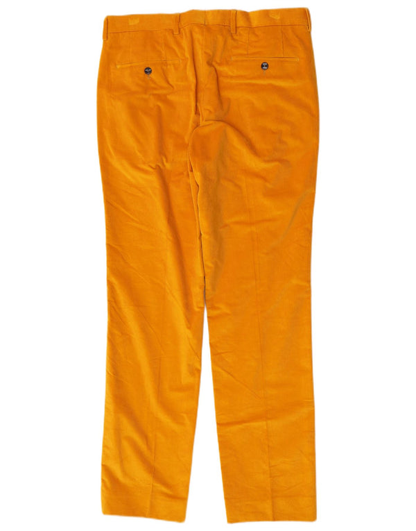 Pantaloni dritti da uomo in velluto a coste Hugo Boss IT 48 medio W32 L32 giallo