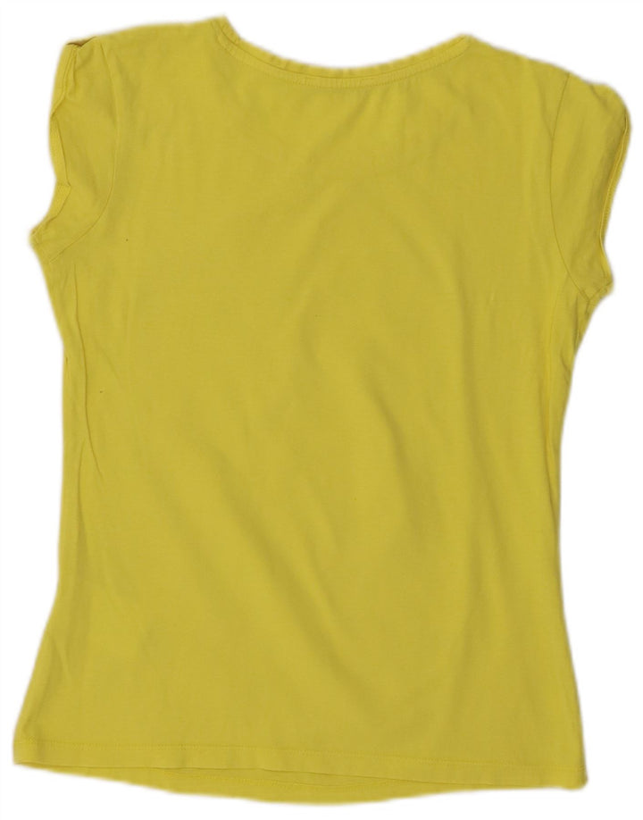T-shirt grafica da donna Gaudi Top piccola in cotone giallo
