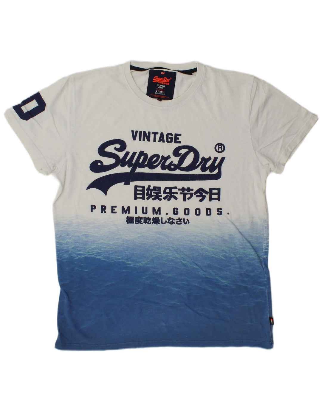 T-shirt grafica da uomo Superdry Top grande in cotone color block bianco