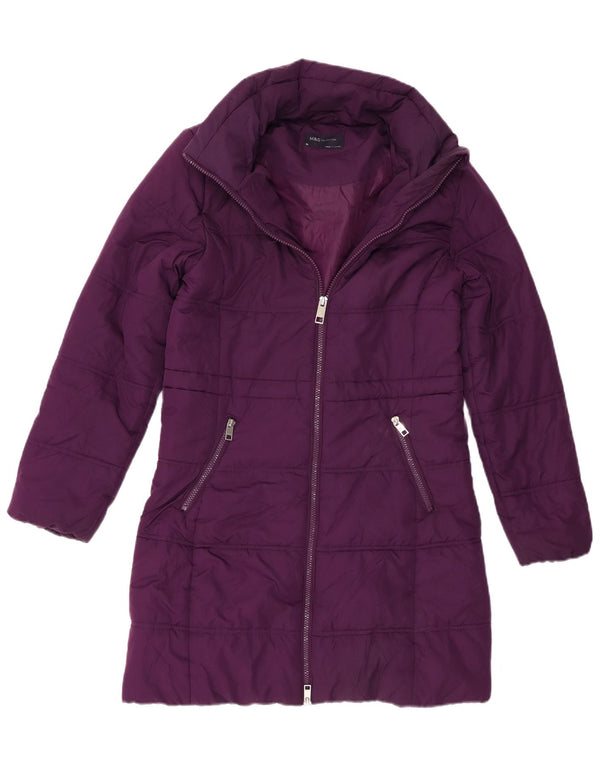 Cappotto imbottito da donna Marks & Spencer UK 10 piccolo poliestere viola