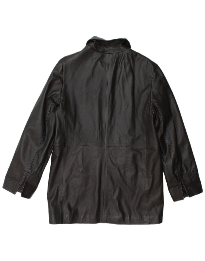 Giacca in pelle da donna vintage UK 14 in pelle marrone medio