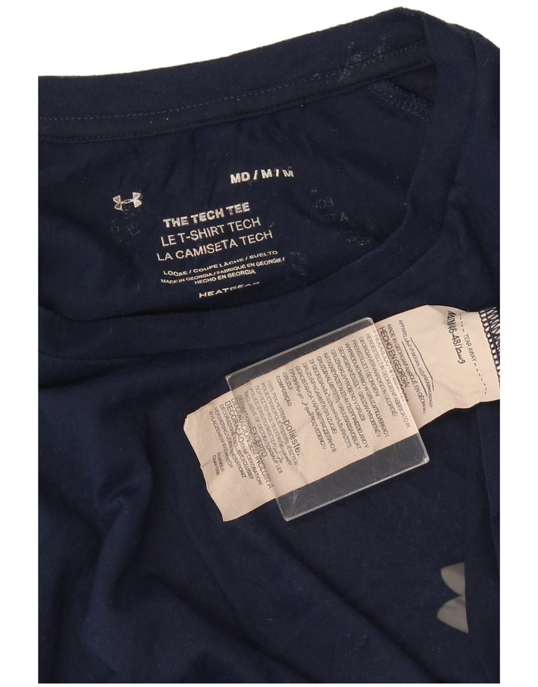 Maglietta da uomo UNDER ARMOUR Top medio in poliestere blu navy