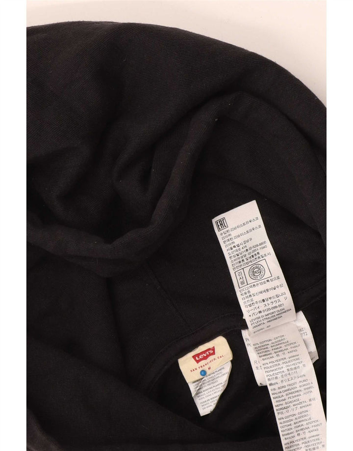 Maglione corto con cappuccio da donna Levi's UK 14 cotone nero medio