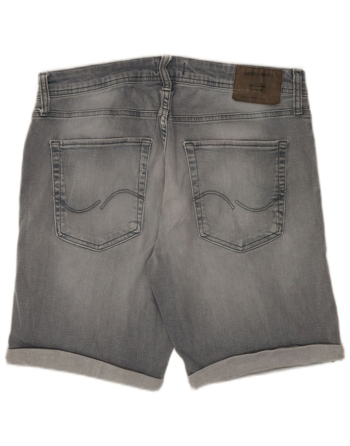 Pantaloncini di jeans regolari da uomo Jack & Jones grandi W34 cotone grigio