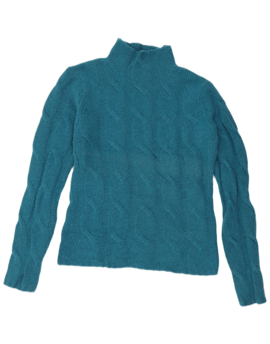 EDDIE BAUER Maglione da donna con collo alto e maglione UK 14 Lana d'agnello blu medio