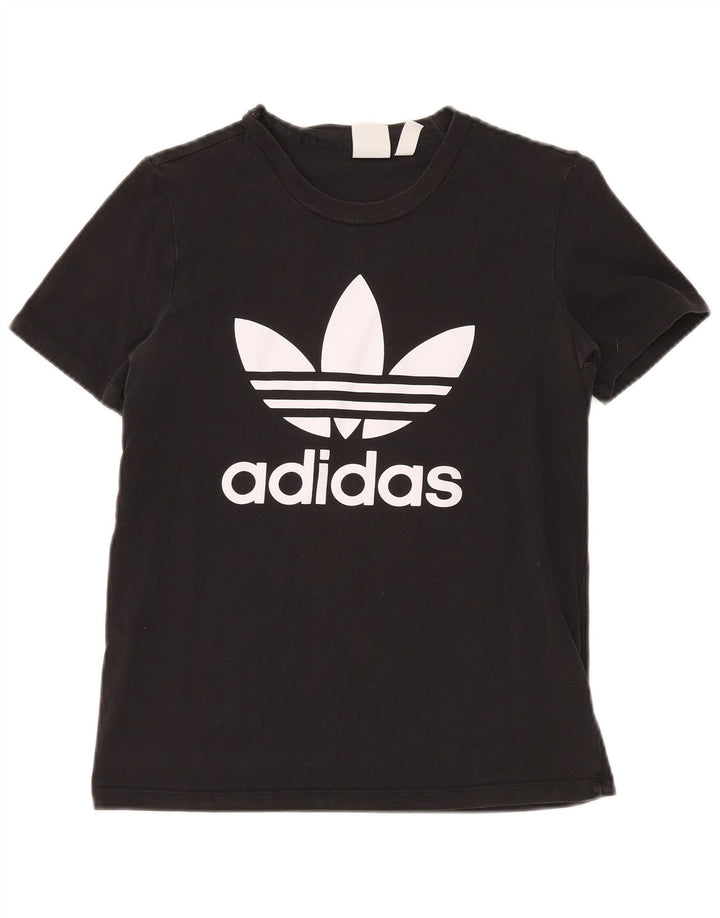 T-shirt grafica da donna Adidas Top UK 12 cotone medio nero