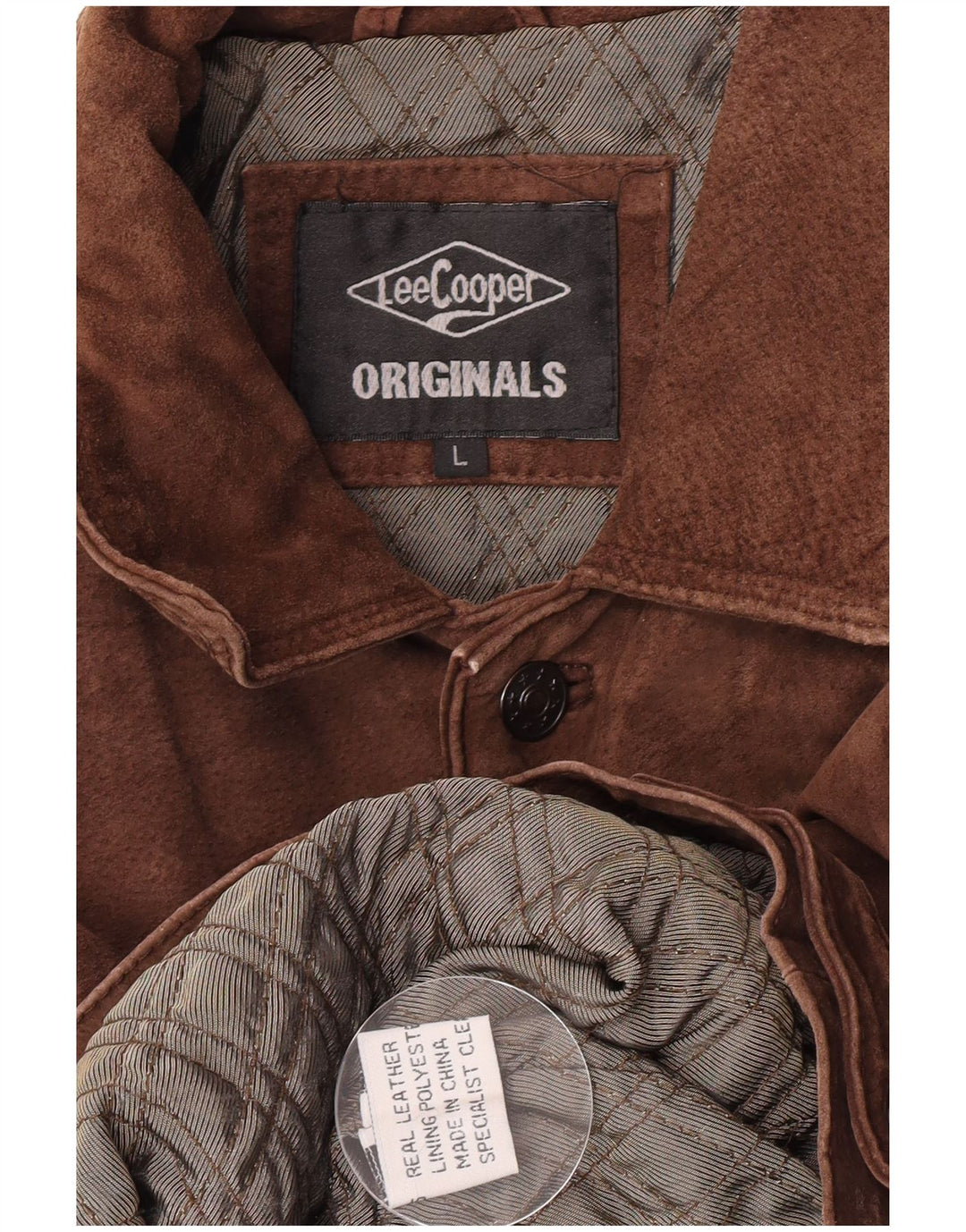 Giacca in pelle scamosciata da uomo Lee UK 40 grande in pelle marrone