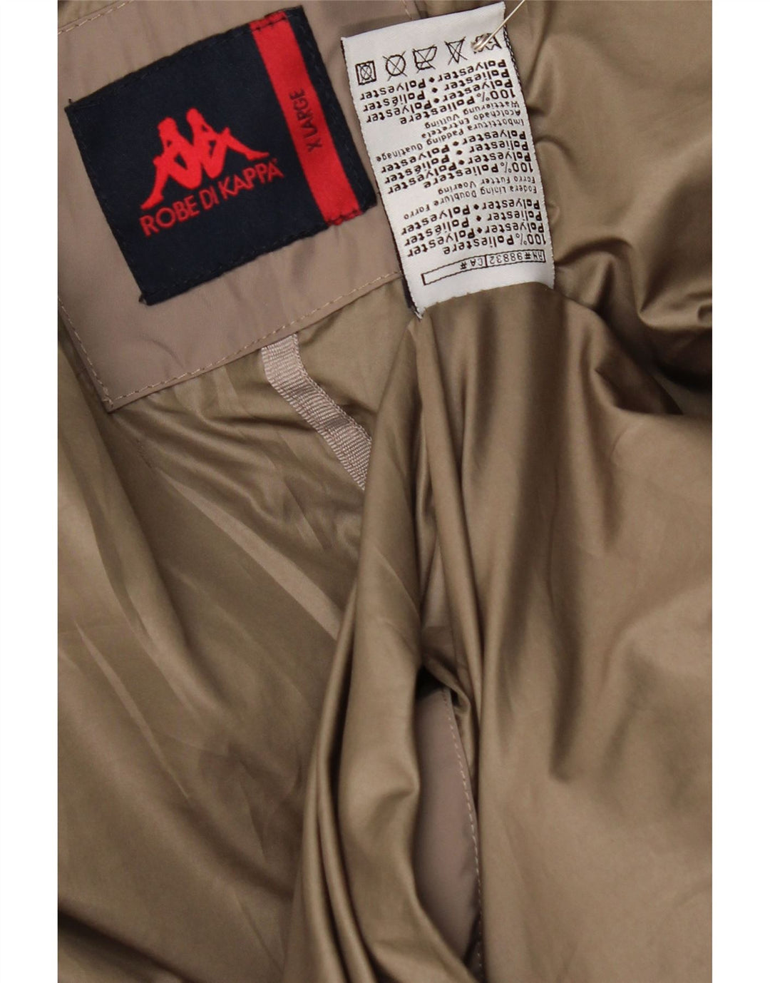 Giacca imbottita con cappuccio da uomo Kappa UK 42 XL Poliestere beige